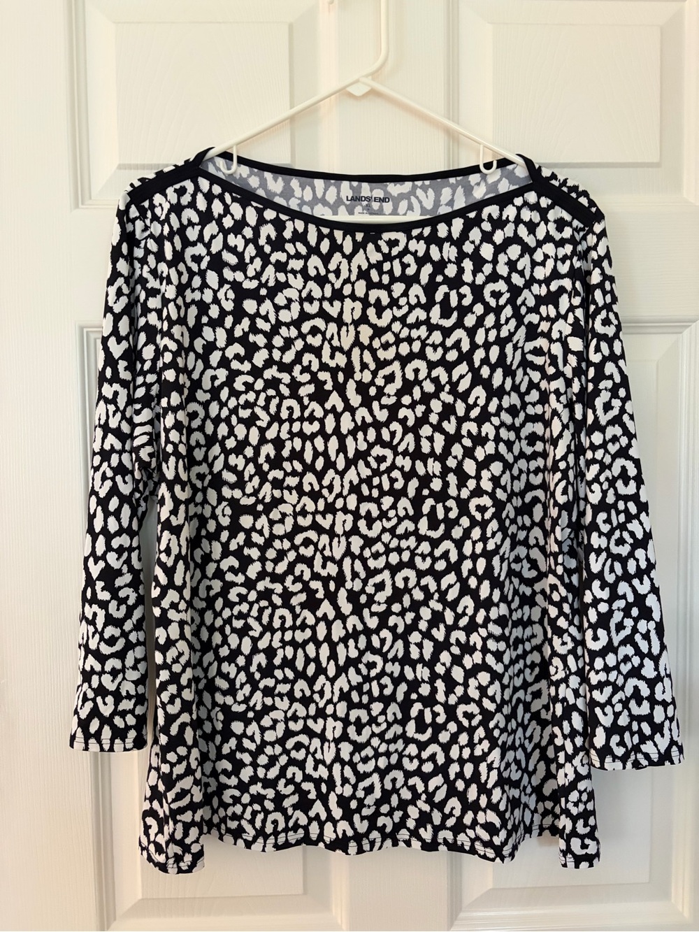 Lands' End Boatneck 3/4 Sleeve Rash Guard Swim Tee